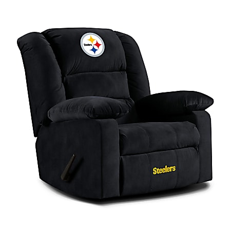 Imperial NFL Playoff Microfiber Recliner Accent Chair, Pittsburgh Steelers, Black