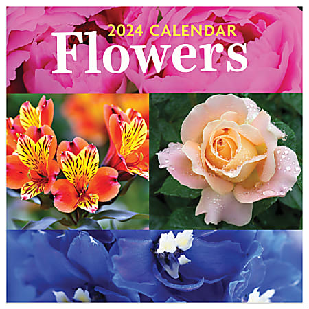 2024 TF Publishing Scenic Monthly Mini Wall Calendar, 7” x 7”, Flowers, January To December