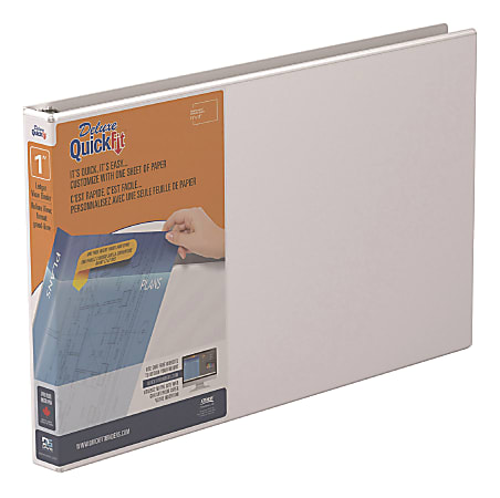 QuickFit® 3-Ring Binder, Spreadsheet, 1&quot; Locking Angle