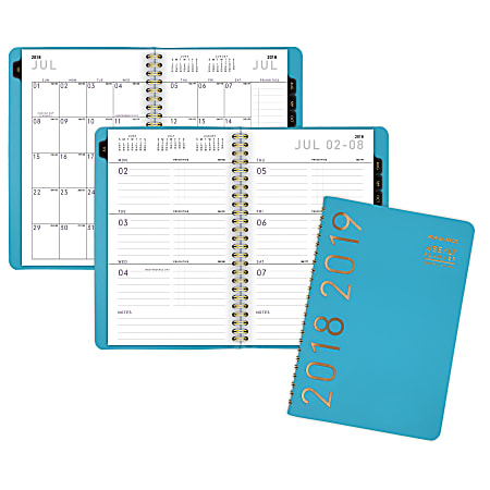 AT-A-GLANCE® Contemporary Weekly/Monthly Academic Planner, 4 7/8" x 8", Teal, July 2018 to June 2019