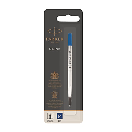 Parker Rollerball Pen Refill Medium Point 0.7 mm Blue - Office Depot