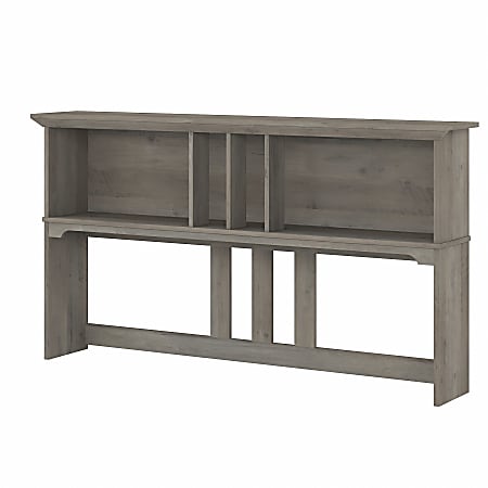 Bush Furniture Salinas 60"W Hutch For L-Shaped Desk, Driftwood Gray, Standard Delivery