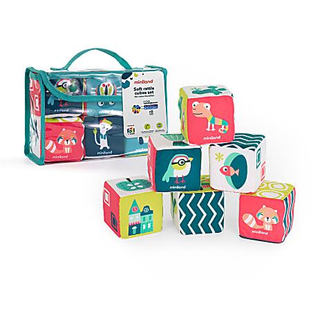 Miniland Feel To Learn Soft Rattle Cubes Set