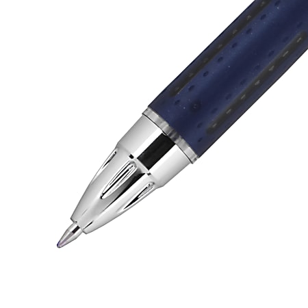 uni ball JetStream RT Retractable Ballpoint Pens Fine Point 0.7 mm Blue  Barrel Black Ink Pack Of 3 - Office Depot