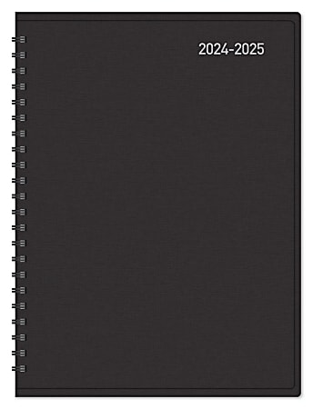 2024-2025 Office Depot® Brand 14-Month Weekly/Monthly Academic Planner, Vertical Format, 7-1/2" x 9", 30% Recycled, Black, July 2024 To August 2025