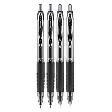 Uniball Signo 207 Impact RT Retractable Gel Pen, 4 Black Pens, 1.0Mm