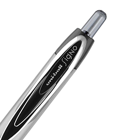 uni ball Signo Gel 207 Retractable Gel Pens Micro Point 0.5 mm Black Barrel  Black Ink Pack Of 4 - Office Depot