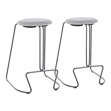 LumiSource Finn Counter Stools, Charcoal Seat/Gray Frame, Set Of 2 Stools