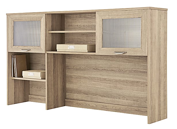 Realspace&reg; Magellan 58"W Hutch For Corner Or L-Shaped Computer Desks Blonde Ash