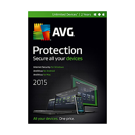 AVG Protection 2015, Unlimited Devices 2 Year, Download Version
