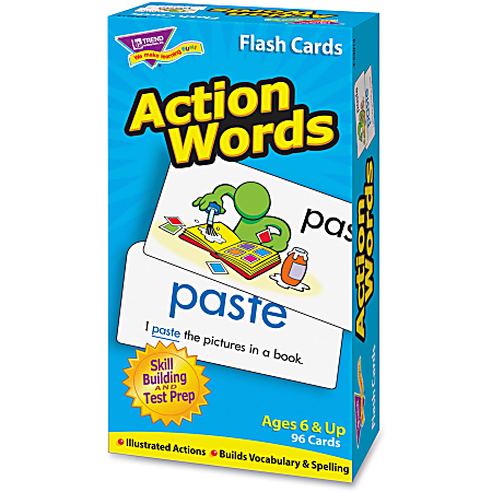 Trend Action Words Skill Drill Flash Cards - Educational - 1 Each