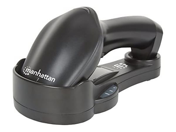Manhattan Wireless Linear Handheld CCD Barcode Scanner, Bluetooth, 500mm Scan Depth, up to 80m effective range (line of sight), Max Ambient Light 100,000 lux (sunlight), EU/US/UK/AU interchangeable plug, Black, Three Year Warranty, Box