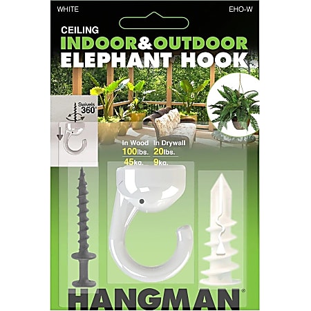 Hangman Indoor/Outdoor Elephant Hook. installs in under a minute.