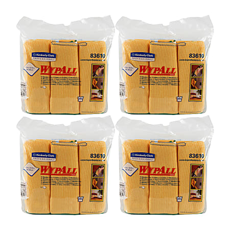 Wypall Microfiber Cloths - General Purpose - 15.75" x 15.75"- Eco-friendly, Absorbent, Durable, Launderable, Washable - Yellow - 6Pack - 4 / Carton