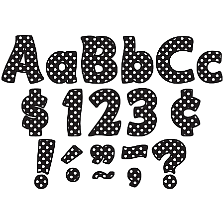Teacher Created Resources Funtastic Font Polka Dot Letters And Numbers, 4", Black, Pack Of 208