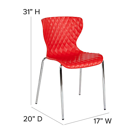 Flash Furniture Lowell Contemporary Design Plastic Stack Chair Red ...