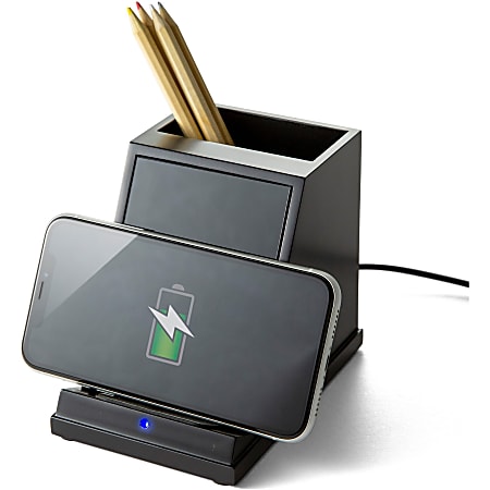 Victor CS100 Wireless Phone Charger with Pencil Cup - 1 Each - Input connectors: USB Victor CS100 Wireless Phone Charger with Pencil Cup - 1 Each - Input connectors: USB