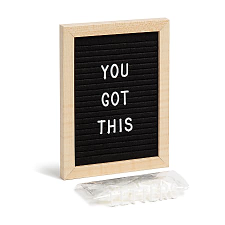 U Brands® Magnetic Felt Letter Board, 6" x 8", Black