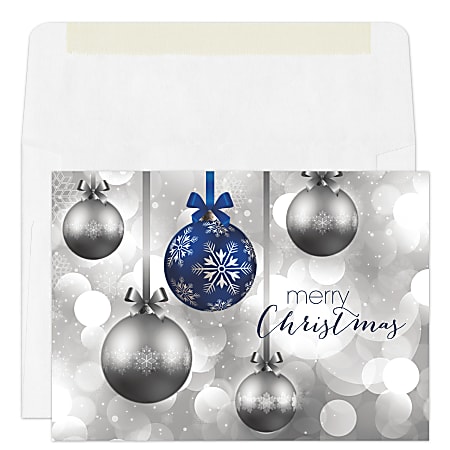 Custom Full-Color Holiday Cards With Envelopes, 7-7/8" x 5-5/8", Hanging Ornaments, Box Of 25 Cards