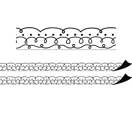 Teacher Created Resources Magnetic Border, Squiggles And Dots, 24' Per Pack, Set Of 2 Packs