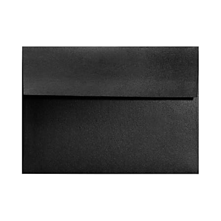 LUX Invitation Envelopes, A2, Gummed Seal, Black Satin, Pack Of 50