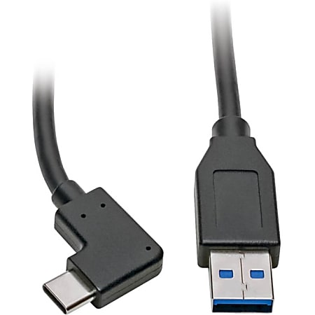 Tripp Lite USB C to USB-A Cable Right Angle 3.1 5 Gbps USB Type C M/M 3ft - 1x Type A Male USB - 1x Type C Male USB - U428003CRA