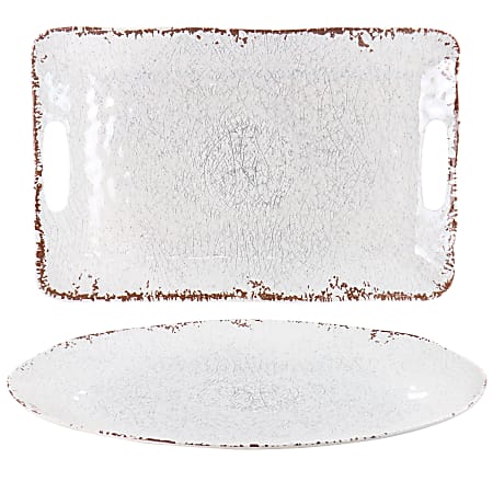 Laurie Gates Mauna 2-Piece Melamine Serving Tray Set, White
