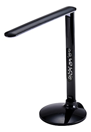 Bostitch® Adjustable Color LED Desk Lamp With Digital Screen, 7-3/4"H, Black