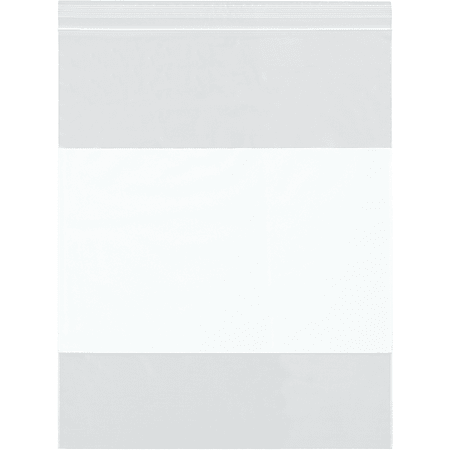 Partners Brand 2 Mil White Block Reclosable Poly Bags, 14" x 20", Clear, Case Of 500