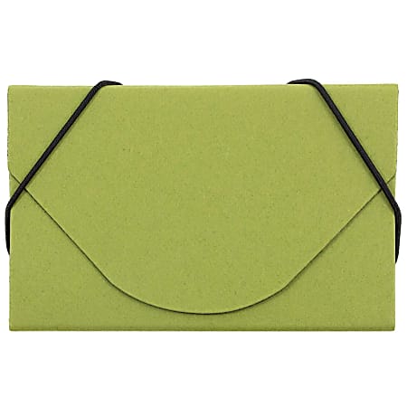JAM Paper® Business Card Case With Elastic Closure, Lime Green