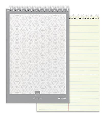 Office Depot® Brand Steno Book, 6" x 9", Gregg Ruled, 70 Sheets, Greentint