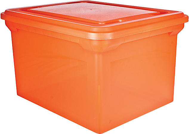 Office Depot® Brand Plastic File Tote Lid, Orange