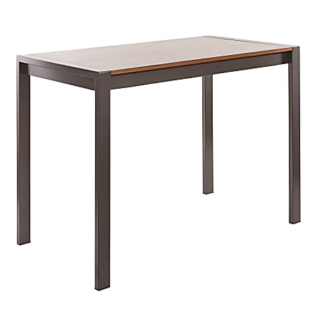 LumiSource Fuji Counter Table, 36"H x 48-1/4"W x 27-3/4"D, Antique/Walnut
