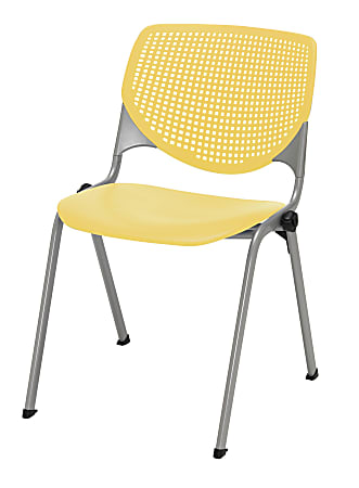 KFI Studios KOOL Stacking Chair, Yellow/Silver