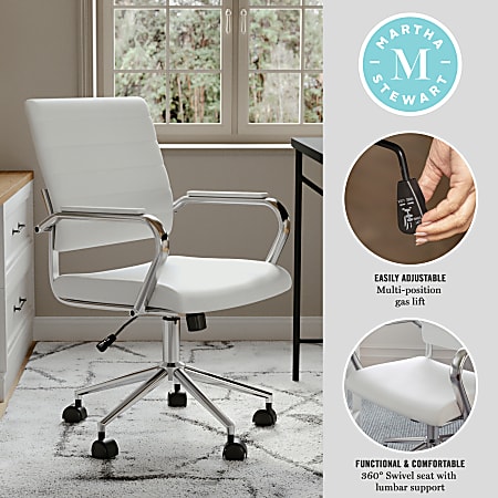 White upholstered office chair 2025