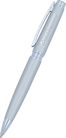 Custom Burlington Executive Pen, Medium Point, Silver Barrel, Black Ink