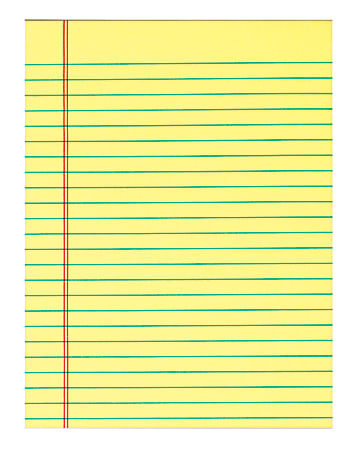 Office Depot® Brand Glue-Top Writing Pad, 8 1/2" x 11", Legal Ruled, 50 Sheets, Canary