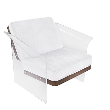 Lumisource Float Chair, Clear/White/Walnut