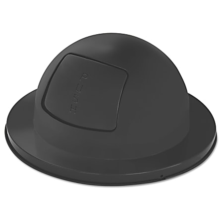 Rubbermaid® Commercial Steel Dome-Top Trash Can Lid, 10" x 20", Black