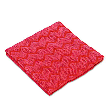 Rubbermaid® Commercial HYGEN Microfiber Cleaning Cloths, 16x16, Red, 12/CT