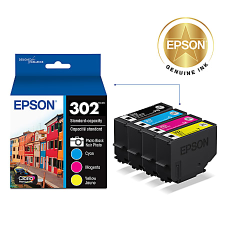 Epson 302 Claria Premium Photo Cyan Magenta Yellow Ink Cartridges