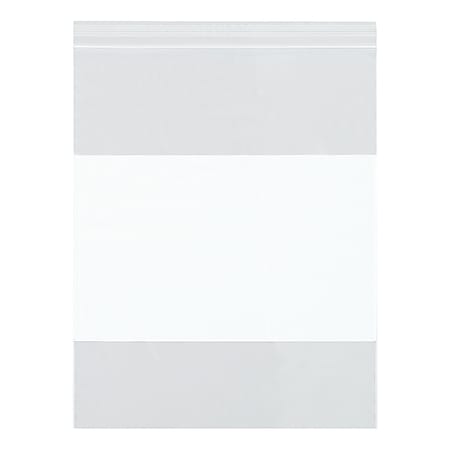 Partners Brand 4 Mil White Block Reclosable Poly Bags, 13" x 18", Clear, Case Of 500