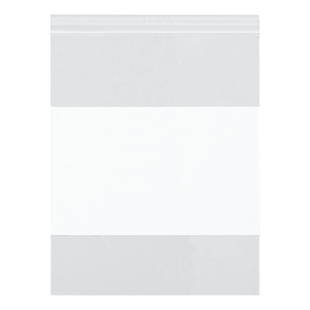 Partners Brand 4 Mil White Block Reclosable Poly Bags, 13" x 18", Clear, Case Of 500