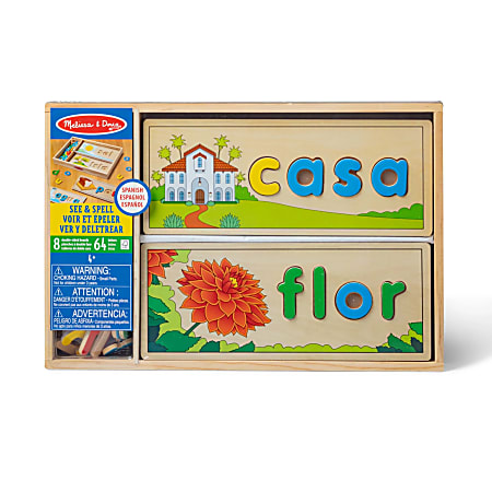 Melissa & Doug Spanish See & Spell, Multicolor, All Ages, Set Of 72 Pieces