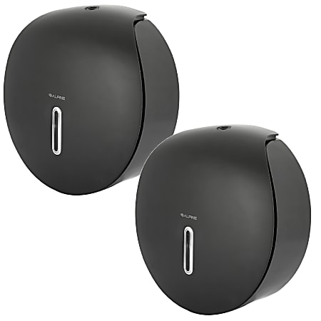 Alpine Single Roll Jumbo Toilet Paper Dispensers, 11-3/4"H x 11-1/2"W x 5-5/16"D, Gray, Pack Of 2 Dispensers
