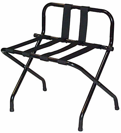 CSL High-Back Luggage Racks With Back Webbing, 26"H x 24"W x 16"D, Black, Pack Of 6 Racks