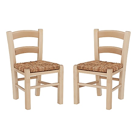Linon Toussand Kids Chairs, Natural, Set Of 2 Chairs