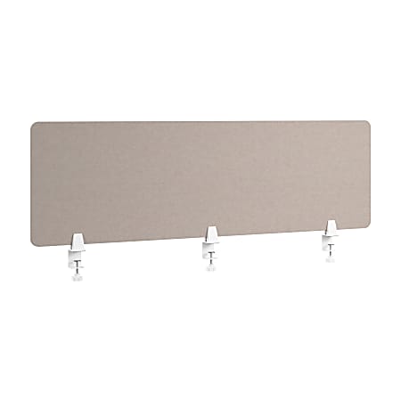 WorkPro® Motiva Desktop Privacy Screen, 18”H x 58”W x 2”D, Warm Beige, Installation Included