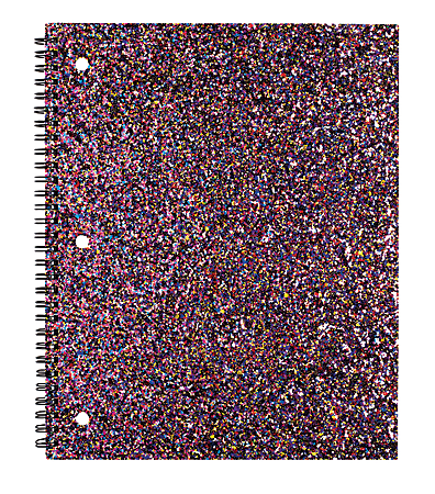 Divoga® Spiral Notebook, Shine Bright Collection, 8 1/2" x 10 1/2", 1 Subject, College Ruled, 160 Pages (80 Sheets), Rainbow Glitter