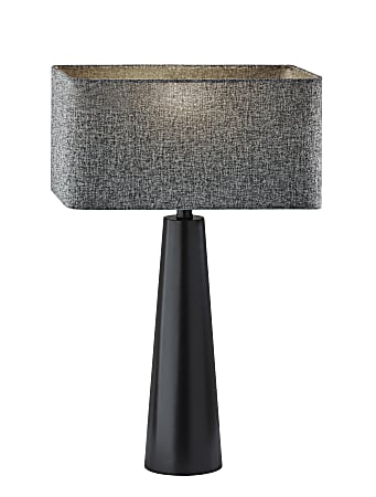 Adesso® Lillian Table Lamp, 25-1/2"H, Dark Gray Shade/Black